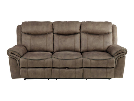 Aram Brown Double Reclining Sofa - Ornate Home