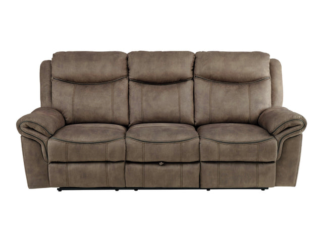 Aram Brown Double Reclining Sofa - Ornate Home