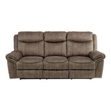 Aram Brown Double Reclining Sofa - Ornate Home