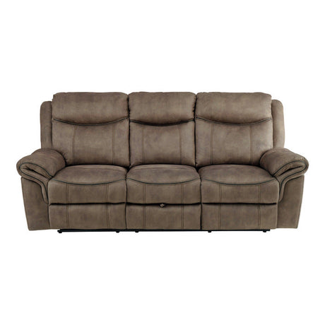 Aram Brown Double Reclining Sofa - Ornate Home