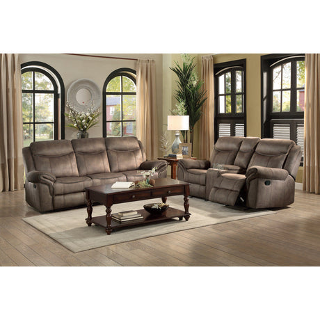 Aram Brown Double Reclining Sofa - Ornate Home