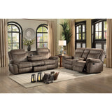 Aram Brown Double Reclining Sofa - Ornate Home