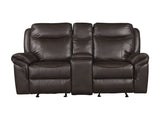 Aram Dark Brown Double Glider Reclining Loveseat - Ornate Home