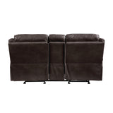 Aram Dark Brown Double Glider Reclining Loveseat - Ornate Home