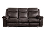 Aram Dark Brown Double Reclining Sofa - Ornate Home