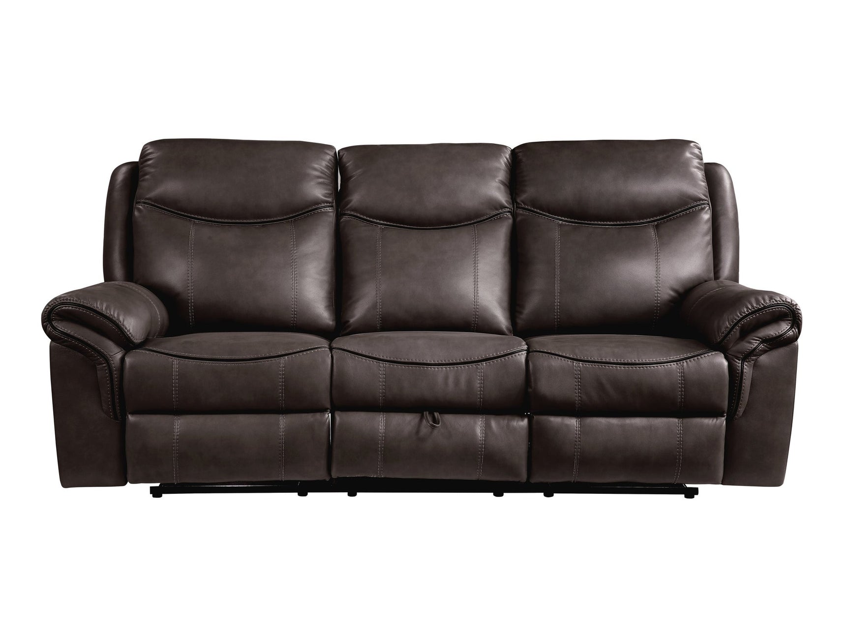 Aram Dark Brown Double Reclining Sofa - Ornate Home