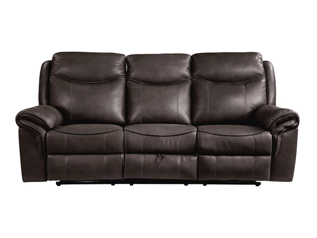 Aram Dark Brown Double Reclining Sofa - Ornate Home