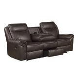 Aram Dark Brown Double Reclining Sofa - Ornate Home