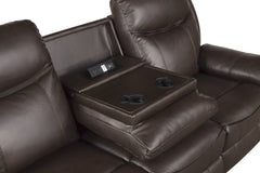 Aram Dark Brown Double Reclining Sofa - Ornate Home