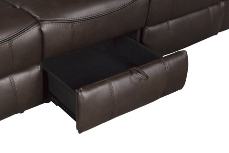 Aram Dark Brown Double Reclining Sofa - Ornate Home