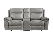 Aram Gray Double Glider Reclining Loveseat - Ornate Home