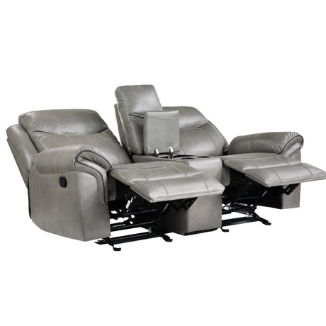 Aram Gray Double Glider Reclining Loveseat - Ornate Home