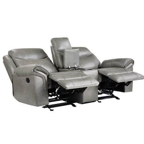 Aram Gray Double Glider Reclining Loveseat - Ornate Home