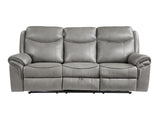 Aram Gray Double Reclining Sofa - Ornate Home
