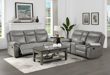 Aram Gray Double Reclining Sofa - Ornate Home