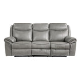 Aram Gray Double Reclining Sofa - Ornate Home