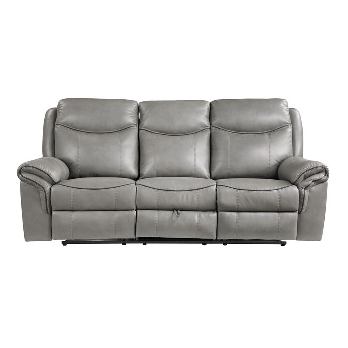 Aram Gray Double Reclining Sofa - Ornate Home