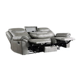 Aram Gray Double Reclining Sofa - Ornate Home