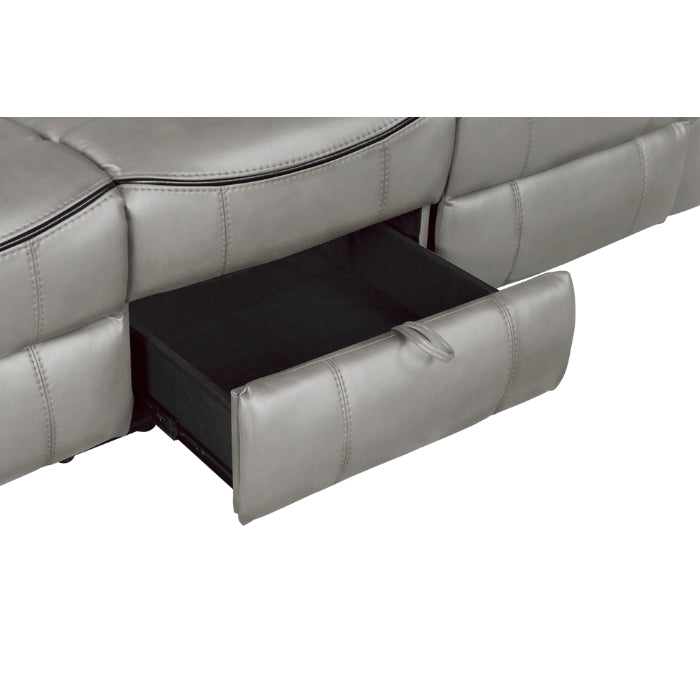 Aram Gray Double Reclining Sofa - Ornate Home