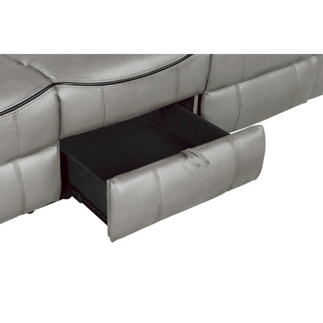 Aram Gray Double Reclining Sofa - Ornate Home