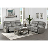 Aram Gray Double Reclining Sofa - Ornate Home