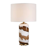 Ararat Brown/White Swirl Table Lamp - Ornate Home