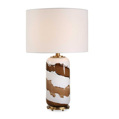 Ararat Brown/White Swirl Table Lamp - Ornate Home