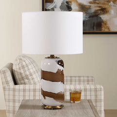 Ararat Brown/White Swirl Table Lamp - Ornate Home