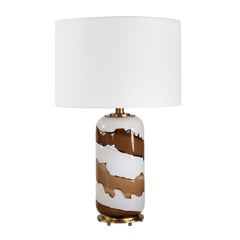 Ararat Brown/White Swirl Table Lamp - Ornate Home
