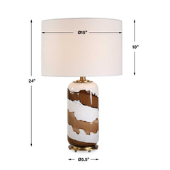 Ararat Brown/White Swirl Table Lamp - Ornate Home