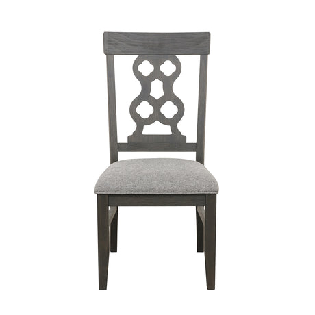 Arasina Distressed Dark Pewter Dining Side Chair (Set of 2) - Ornate Home