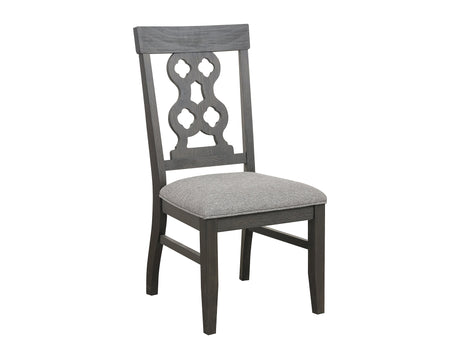 Arasina Distressed Dark Pewter Dining Side Chair (Set of 2) - Ornate Home