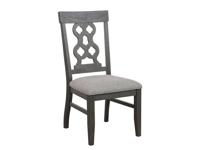 Arasina Distressed Dark Pewter Dining Side Chair (Set of 2) - Ornate Home