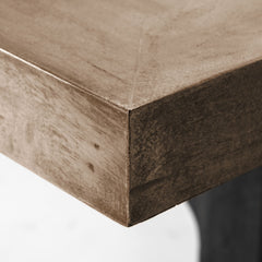 Araxi Brown/Black Rectangular Trestle Dining Table with Brown Wood Top