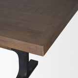 Araxi Brown/Black Rectangular Trestle Dining Table with Dark Brown Wood Top