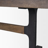 Araxi Brown/Black Rectangular Trestle Dining Table with Dark Brown Wood Top