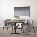 Araxi Brown/Black Rectangular Trestle Dining Table with Dark Brown Wood Top