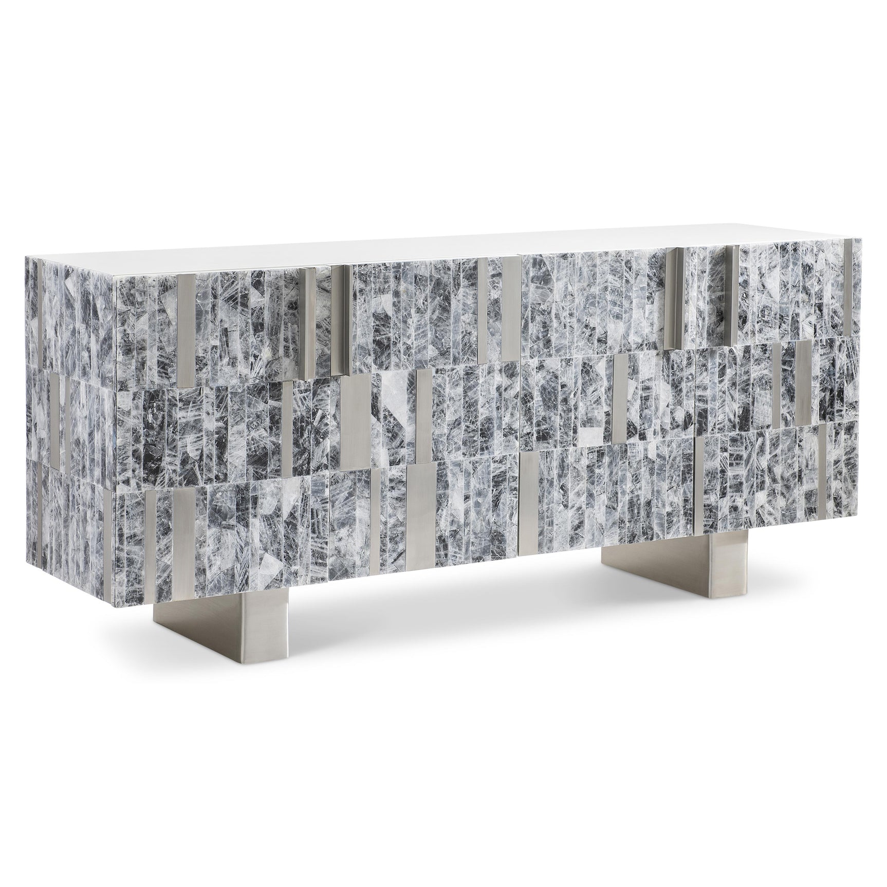 Araya Entertainment Gray/Silver Credenza - Ornate Home
