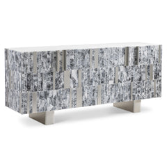 Araya Entertainment Gray/Silver Credenza - Ornate Home