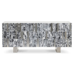 Araya Entertainment Gray/Silver Credenza - Ornate Home