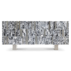 Araya Entertainment Gray/Silver Credenza - Ornate Home