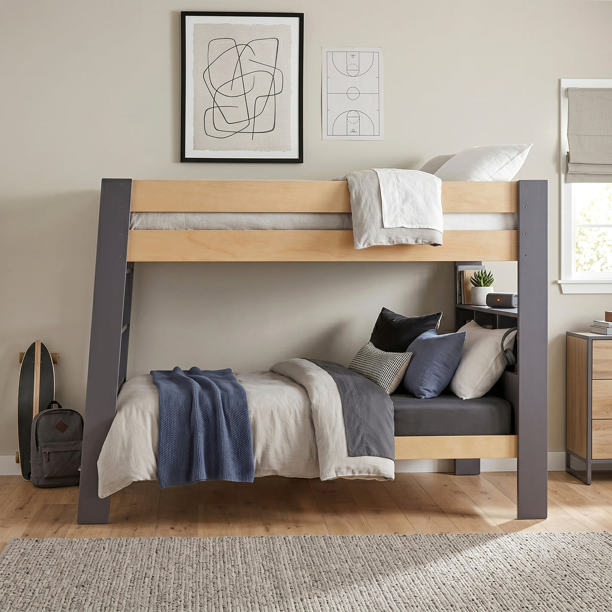 Arbor Gray Twin Bunk Bed - Ornate Home