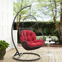 Arbor Red Outdoor Patio Wood Swing Chair - Ornate Home