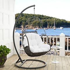 Arbor White Outdoor Patio Wood Swing Chair - Ornate Home