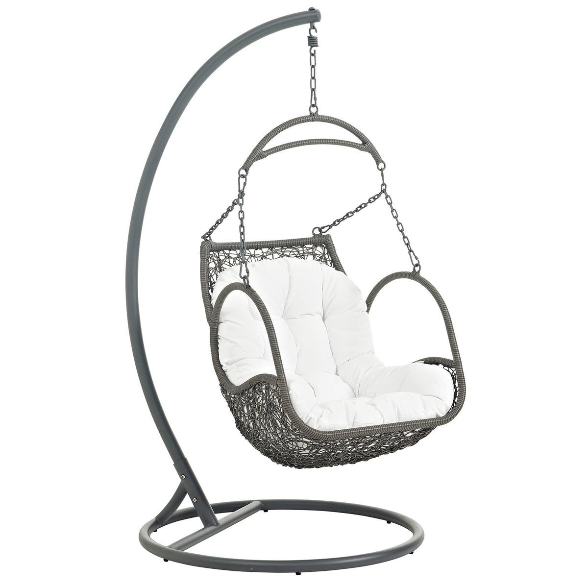 Arbor White Outdoor Patio Wood Swing Chair - Ornate Home