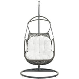 Arbor White Outdoor Patio Wood Swing Chair - Ornate Home