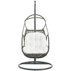 Arbor White Outdoor Patio Wood Swing Chair - Ornate Home
