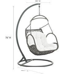 Arbor White Outdoor Patio Wood Swing Chair - Ornate Home