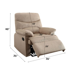 Arcadia Beige Woven Fabric Motion Recliner - Ornate Home