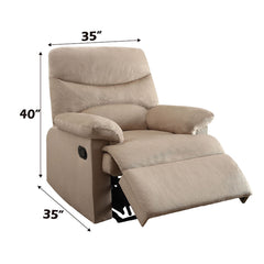 Arcadia Beige Woven Fabric Motion Recliner - Ornate Home
